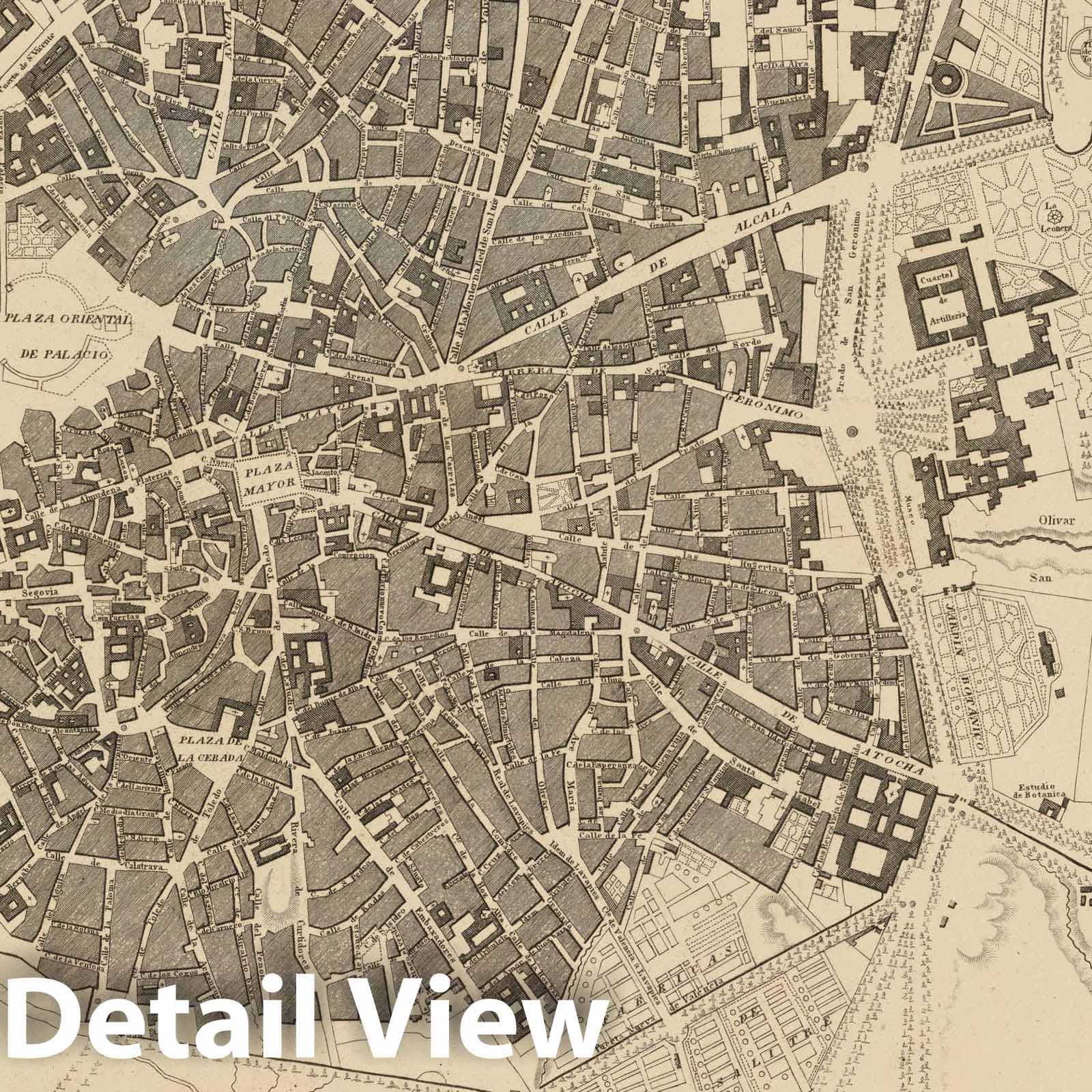 Historic Map : Madrid., 1844, Vintage Wall Art