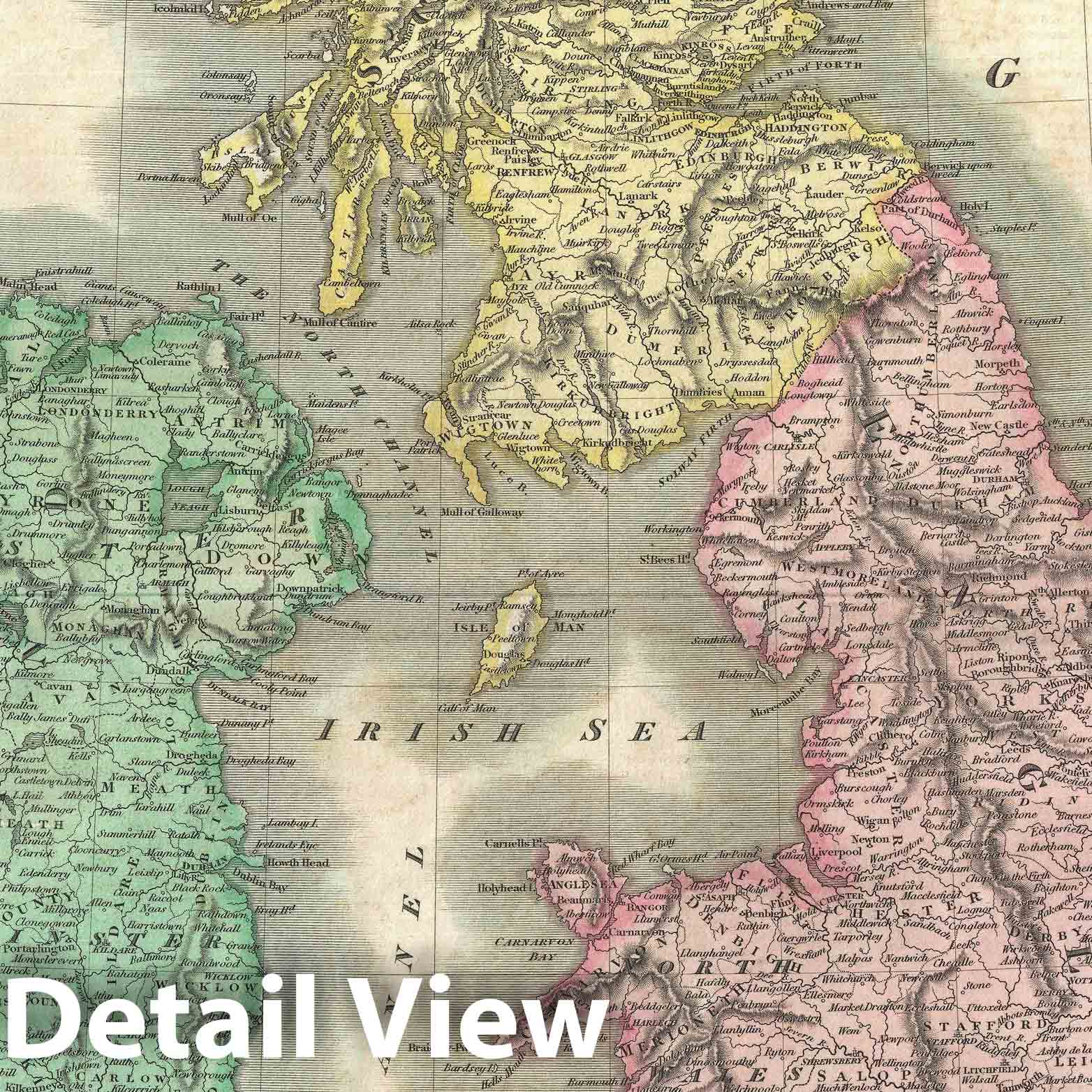 Historic Map : The British Isles with Shetland & Orkney Islands, Thomson, 1815, Vintage Wall Art