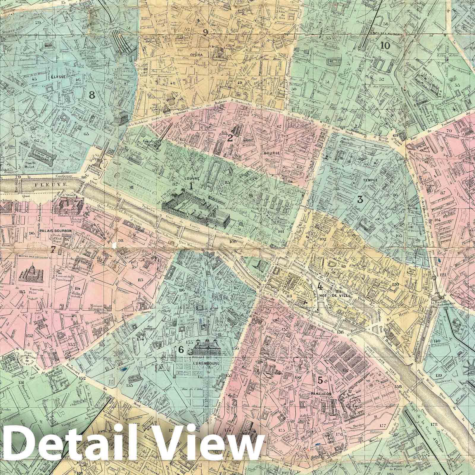 Historic Map : Paris, France, Logerot, 1873, Vintage Wall Art