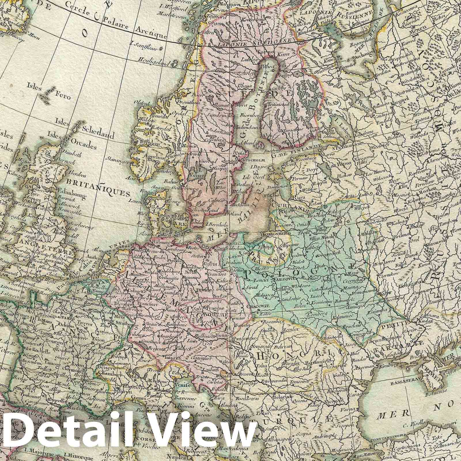 Historic Map : Europe, Janvier, 1762, Vintage Wall Art