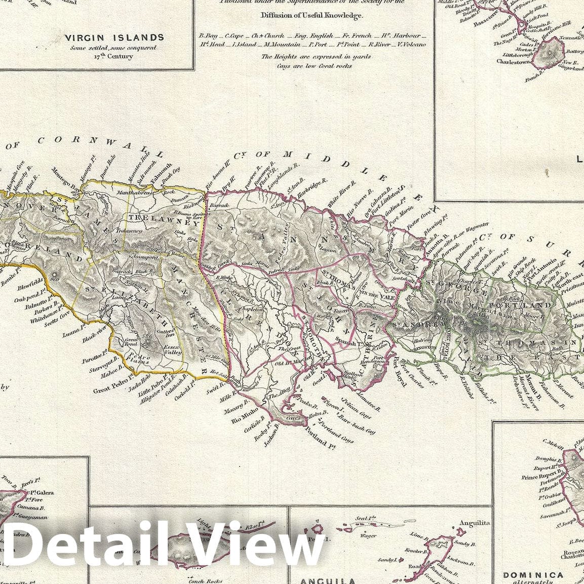 Historic Map : The British Islands in West Indies