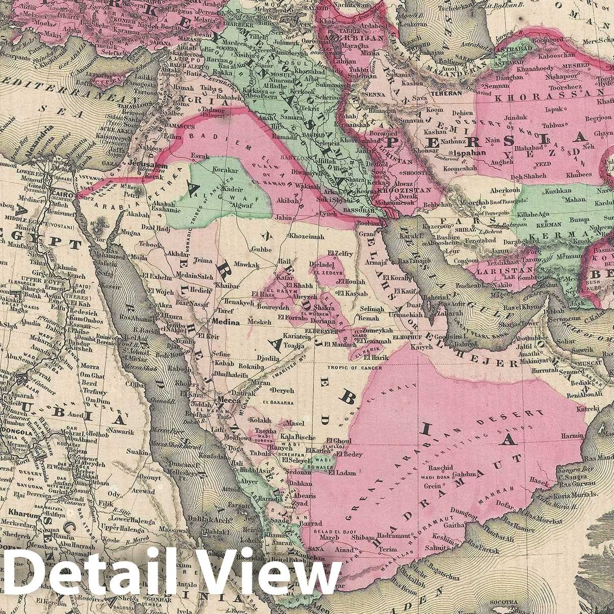 Historic Map : Arabia, Persia, Turkey and Afghanistan