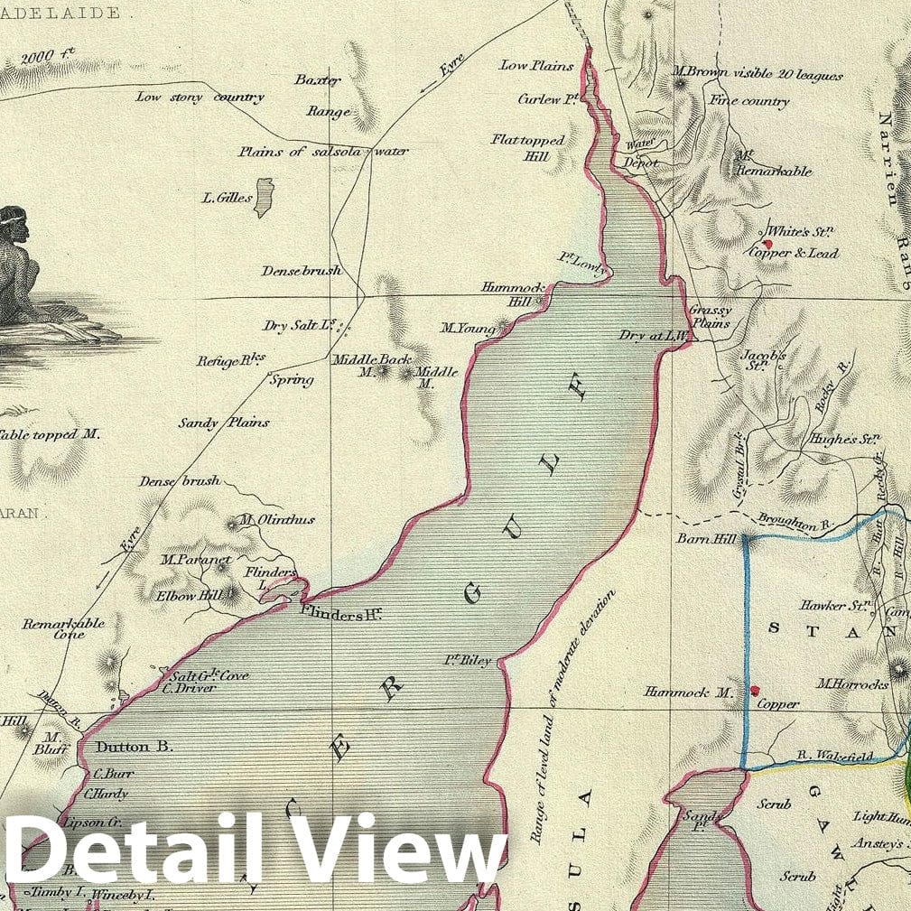 Historic Map : South Australia, Australia, Tallis and Rapkin, 1851, Vintage Wall Art