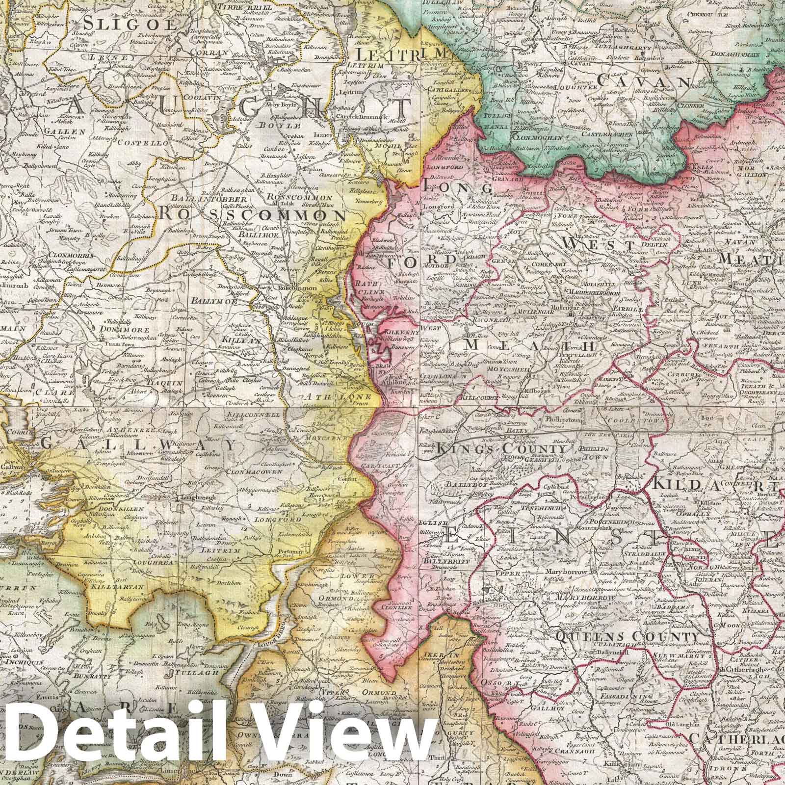 Historic Map : Ireland, Rocque, 1794, Vintage Wall Art