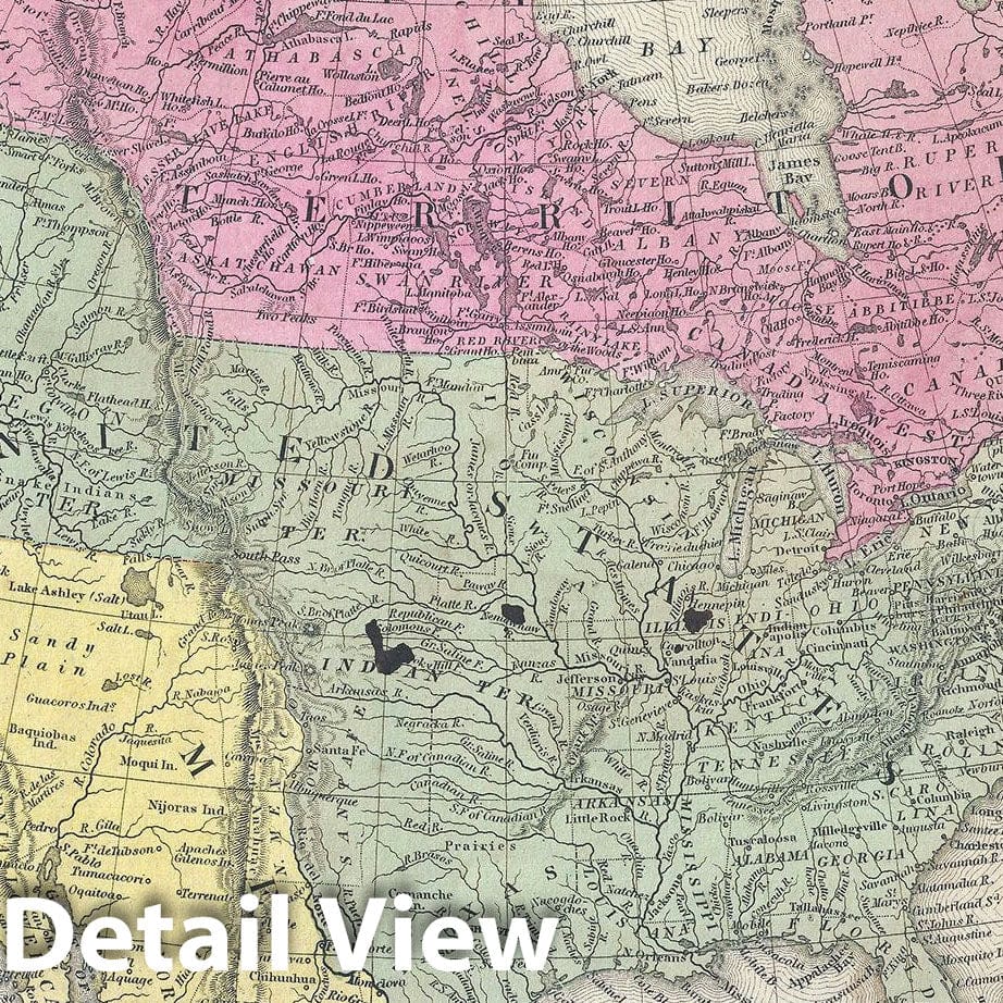 Historic Map : North America, Mitchell and Burroughs, 1846, Vintage Wall Art