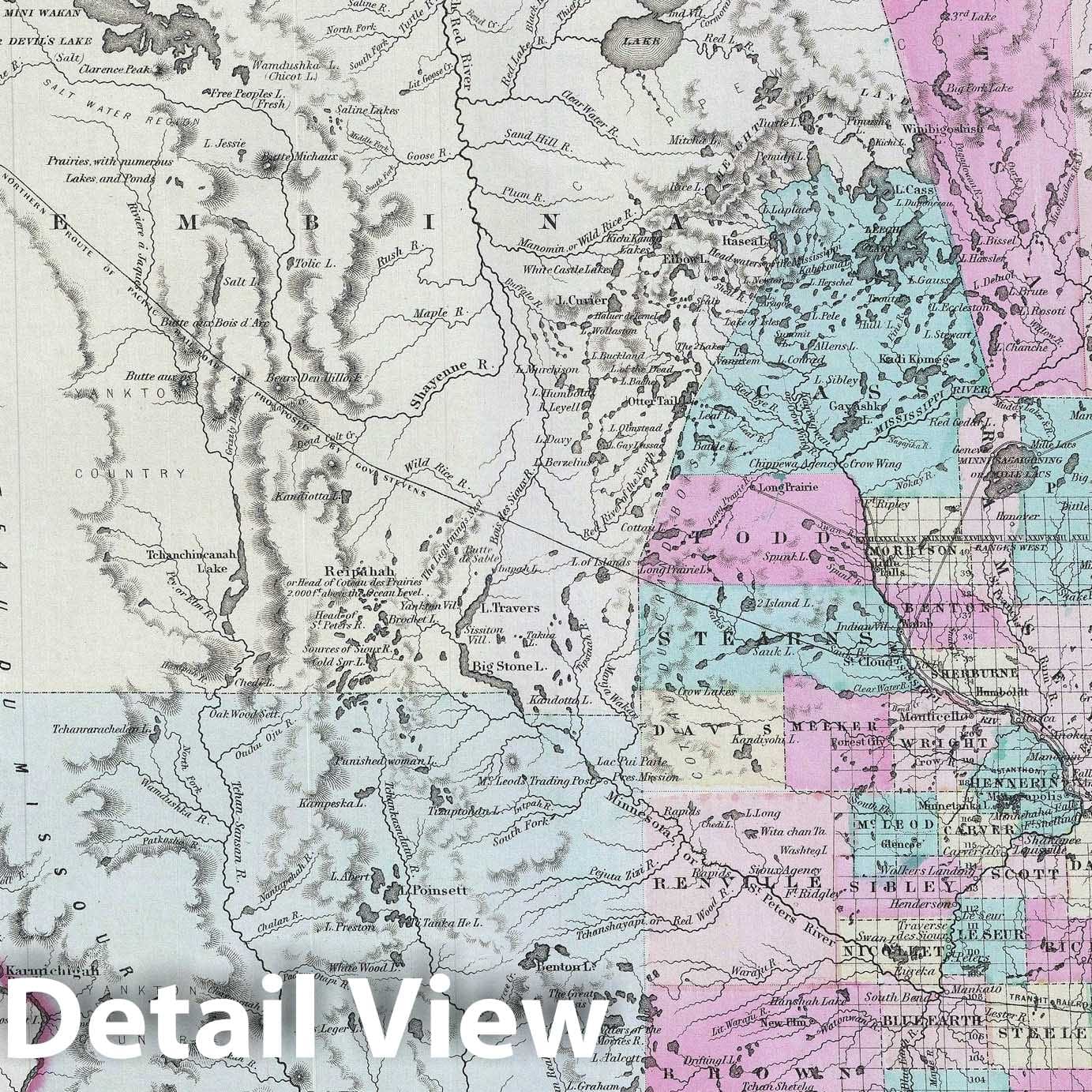 Historic Map : Minnesota, Colton, 1856, Vintage Wall Art