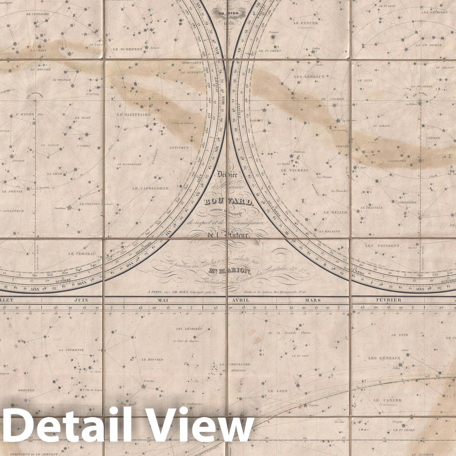 Historic Map : The Stars and Constellations