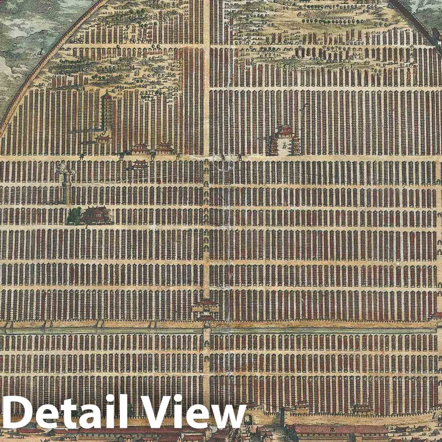 Historic Map : Plan of Guangzhou, China, Van Der Aa, 1670, Vintage Wall Art