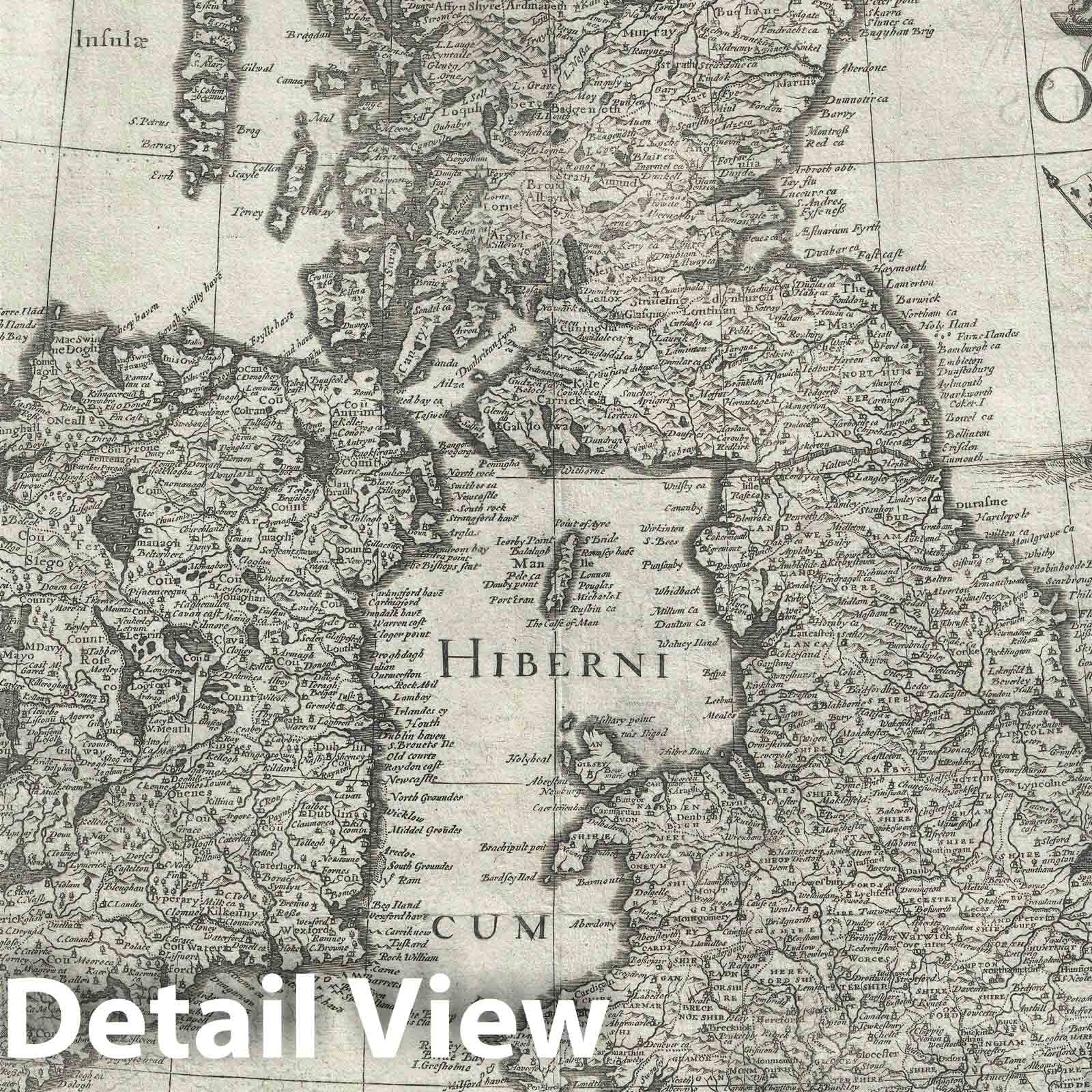 Historic Map : The British Isles - rare!, Van Lochom, 1639, Vintage Wall Art