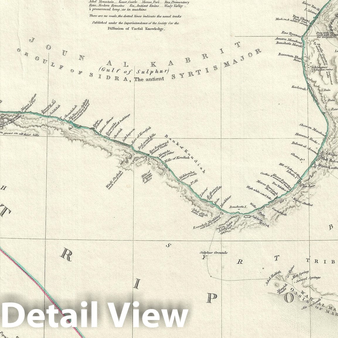 Historic Map : Tripoli, Libya on The Barbary Coast, Northern Africa, S.D.U.K., 1837, Vintage Wall Art