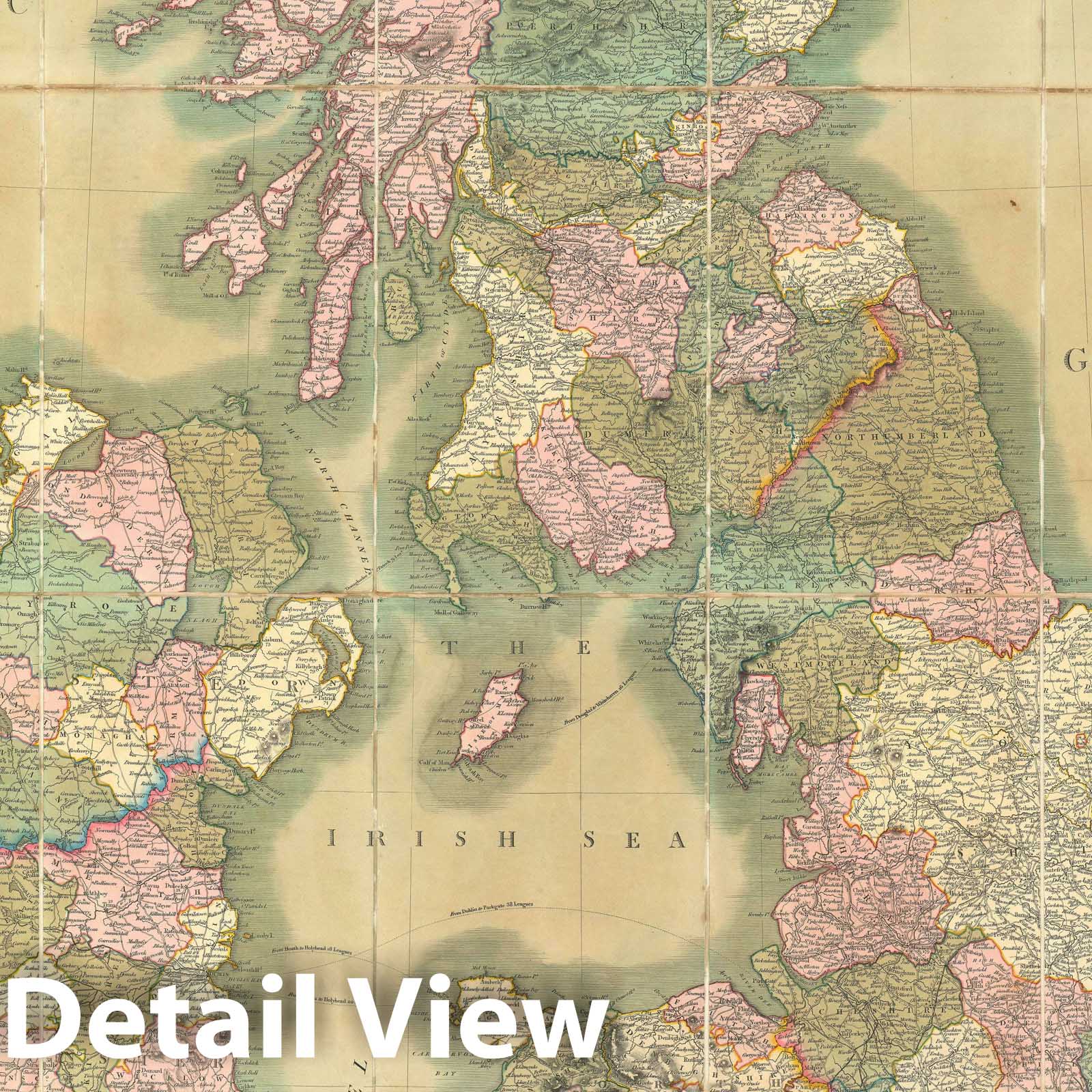 Historic Map : The British Isles, Cary, 1833, Vintage Wall Art