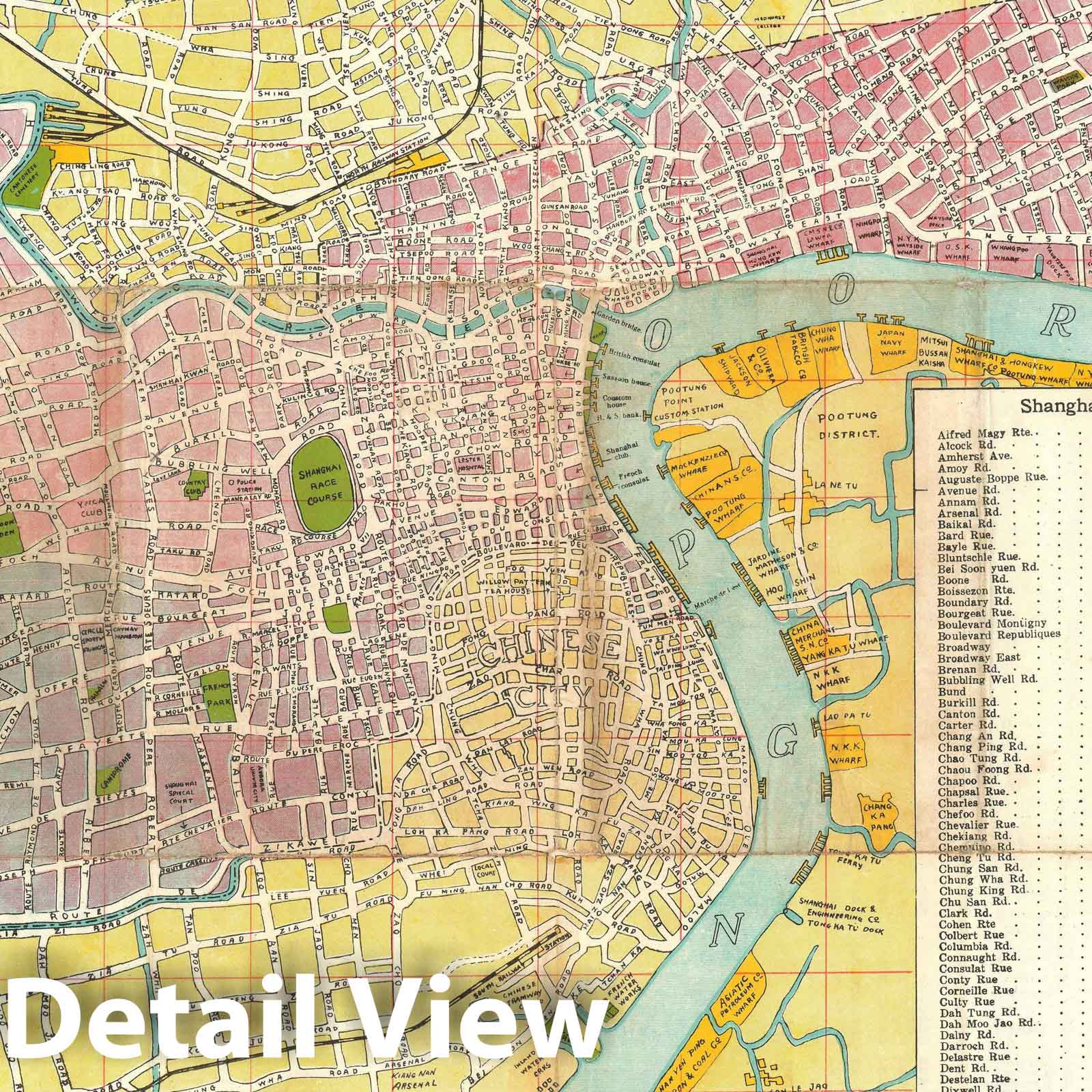 Historic Map : Shanghai, China, Kelly and Walsh, 1946, Vintage Wall Art