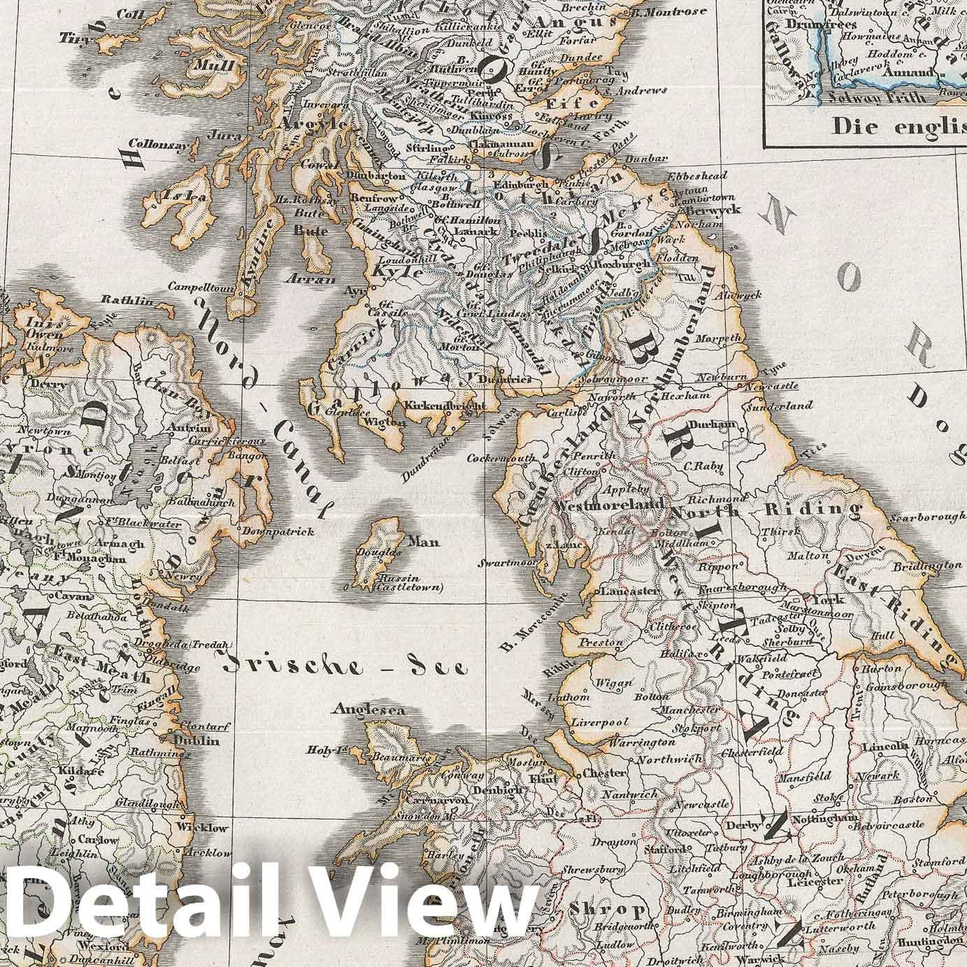 Historic Map : The British Isles in 1485, Spruner, 1854, Vintage Wall Art