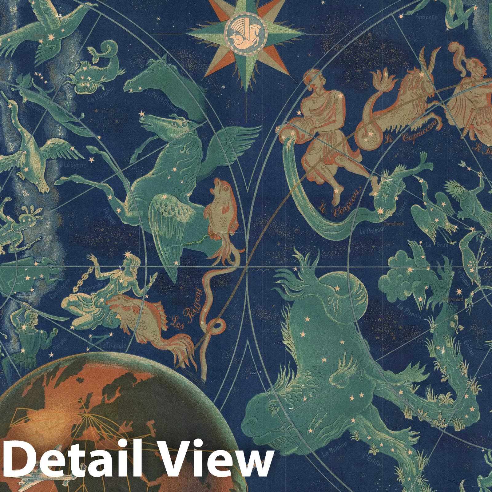 Historic Map : Air France Double Hemisphere Celestial