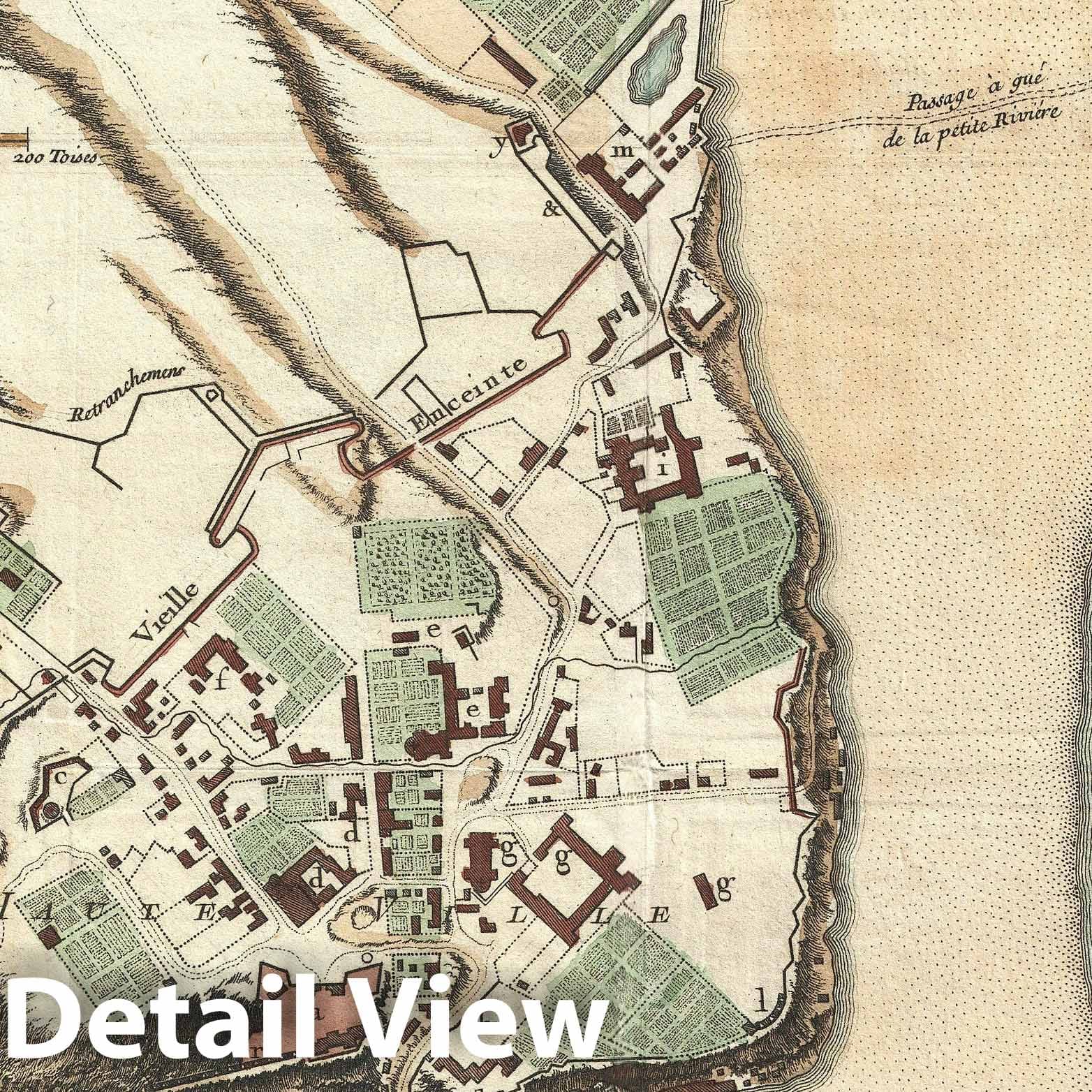 Historic Map : Quebec City, Canada, Bellin, 1744, Vintage Wall Art