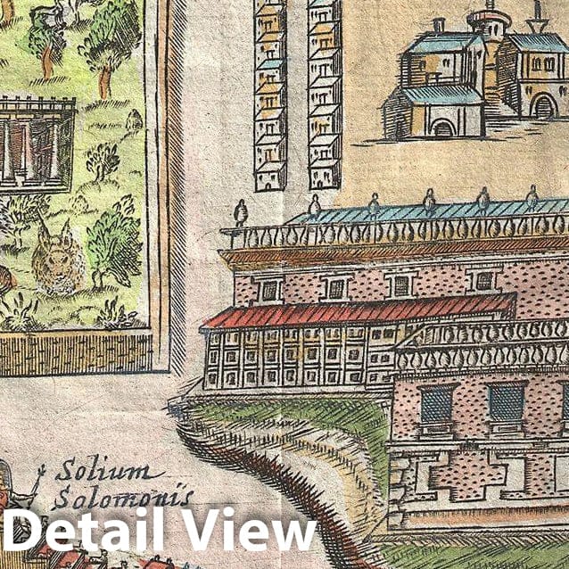 Historic Map : Fuller Map of Jerusalem (Israel, Palestine, Holy Land), 1650, Vintage Wall Art