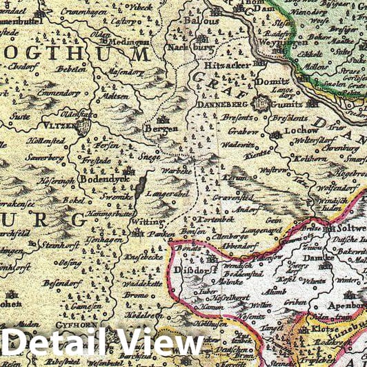 Historic Map : Homann Map of Lower Saxond (Berlin Lubeck, Hamburg, Bremen) , 1730, Vintage Wall Art