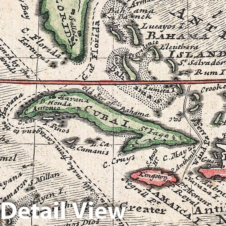 Historic Map : Herman Moll Map of The West Indies and Caribbean, 1732, Vintage Wall Art