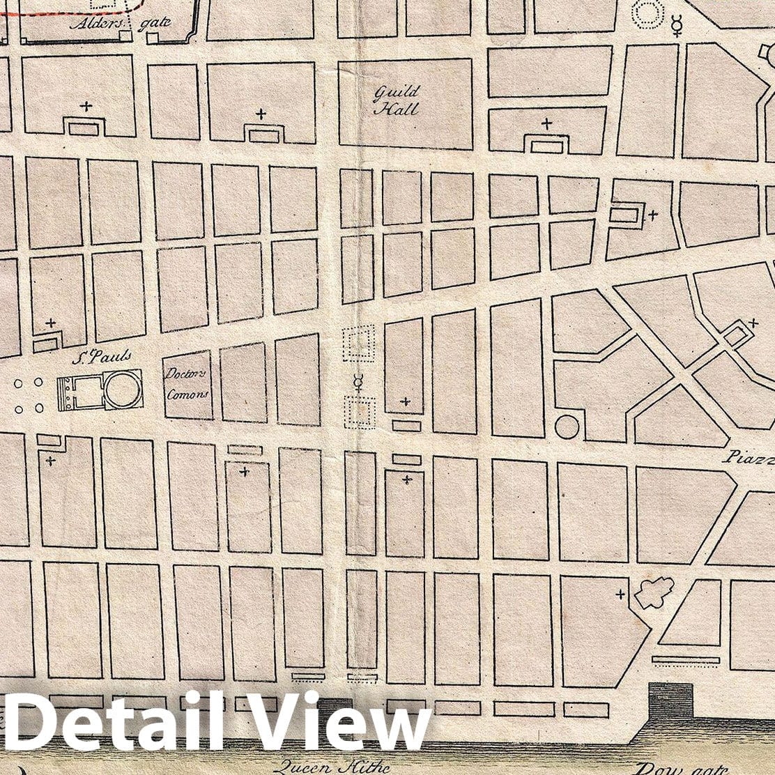 Historic Map : Wren Map of London, England, 1744, Vintage Wall Art