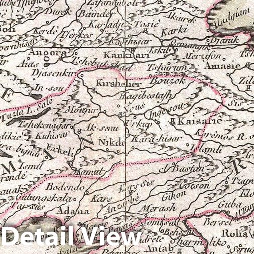 Historic Map : Bonne Map of Turkey, Syria and Iraq, 1771, Vintage Wall Art