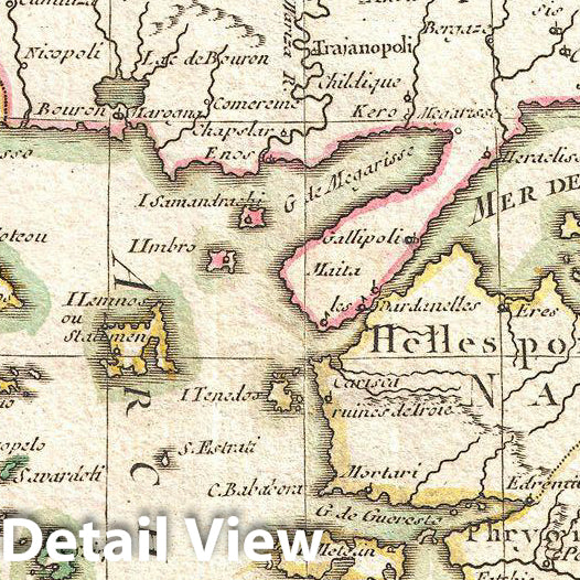 Historic Map : Janvier Map of Greece, Turkey, Macedonia andamp, The Balkans, 1771, Vintage Wall Art