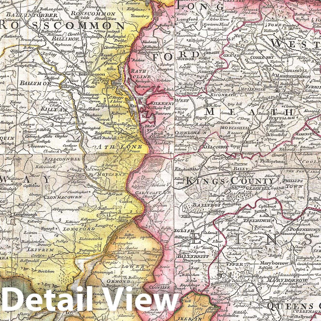 Historic Map : Rocque Wall Map of Ireland, 1794, Vintage Wall Art