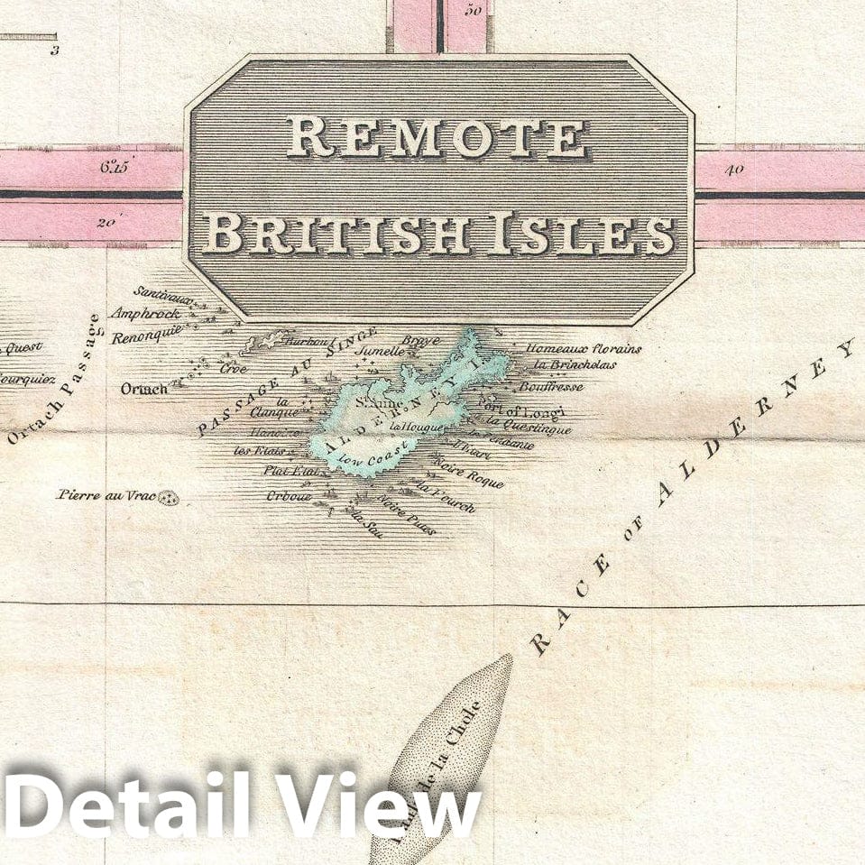 Historic Map : Pinkerton Map of Jersey, Guernsey, Scilly and Shetland, British Isles, 1818, Vintage Wall Art