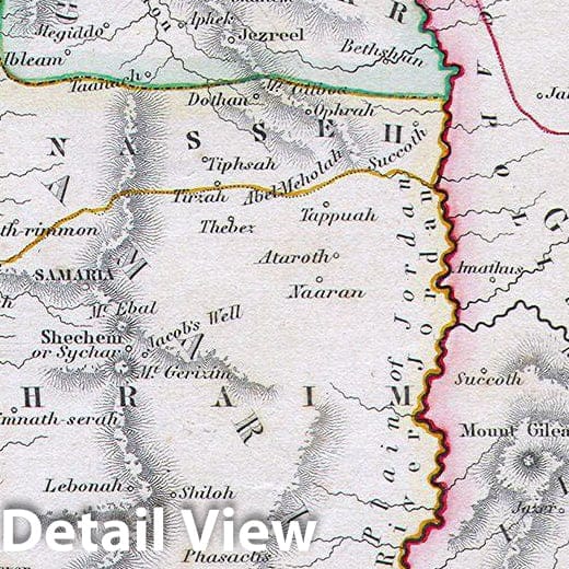 Historic Map : Chambers Map of Palestine, Israel, Holy Land, 1845, Vintage Wall Art