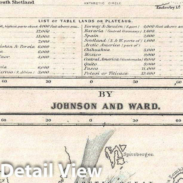 Historic Map : Johnson Map of The World Currents and CoTidal Lines, 1862, Vintage Wall Art