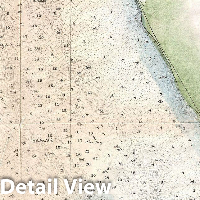 Historic Map : U.S. Coast Survey Map or Chart of Providence, Rhode Island, 1865, Vintage Wall Art