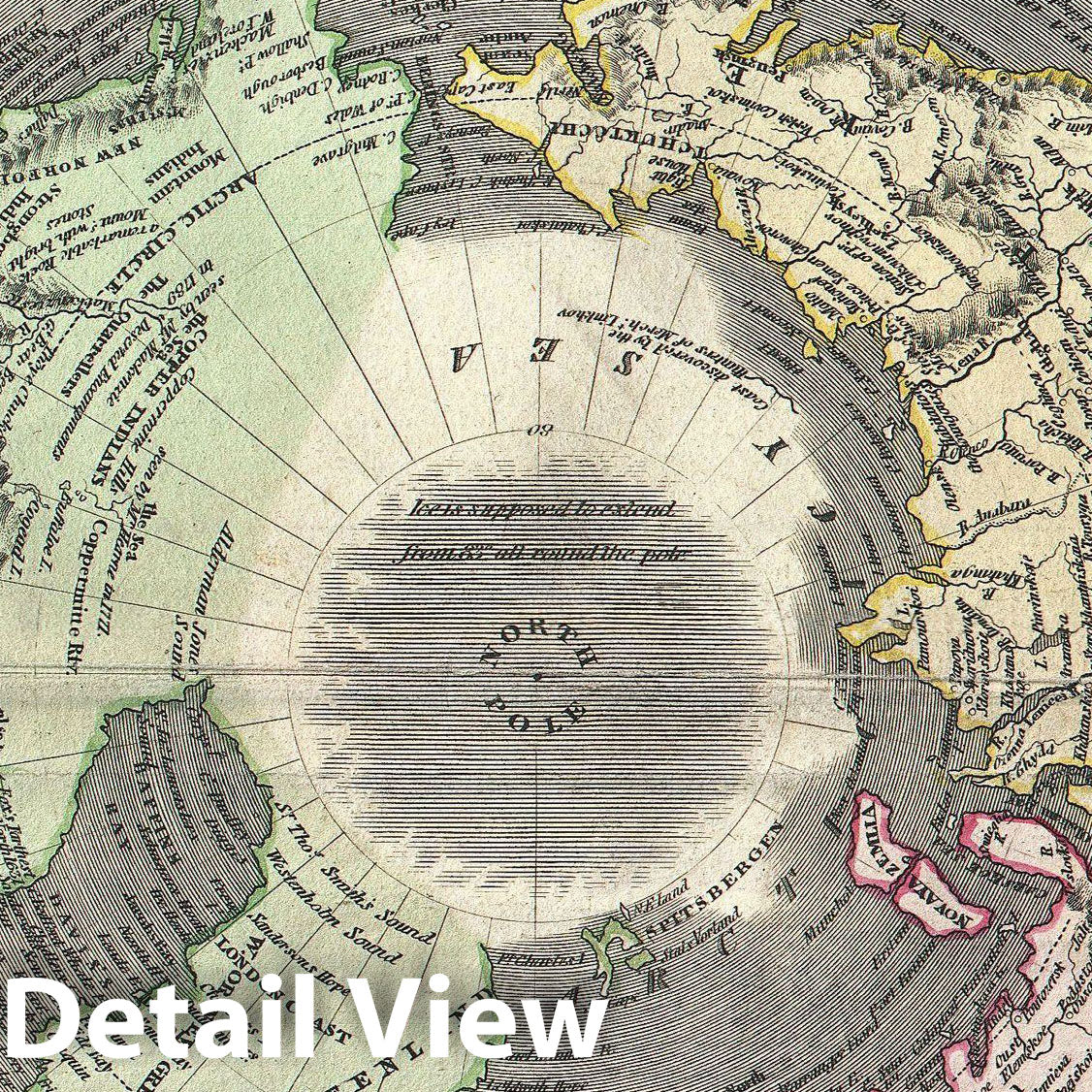 Historic Map : Thomson Map of The Northern Hemipshere & Arctic , 1814, Vintage Wall Art