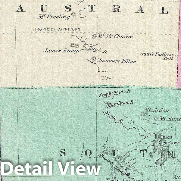 Historic Map : Johnson Map of Australia, Version 2, 1864, Vintage Wall Art