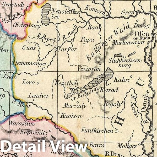 Historic Map : Cruchley Map of Austria, 1850, Vintage Wall Art