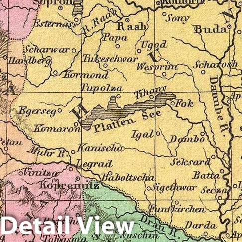 Historic Map : Finley Map of Austria, 1827, Vintage Wall Art