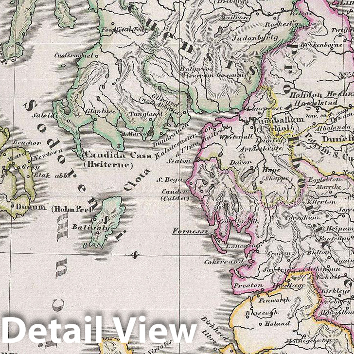 Historic Map : Spruner Map of The British Isles with ecclesiastical divisions, 1854, Vintage Wall Art