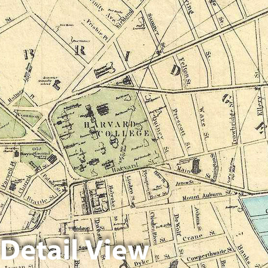 Historic Map : Mason Plan or Map of Cambridge, Massachusetts, 1878, Vintage Wall Art