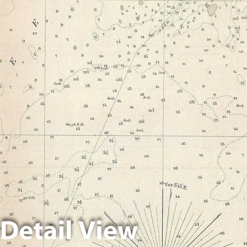 Historic Map : U.S. Coast Survey Chart or Map of The Cedar Keys, Florida, 1861, Vintage Wall Art