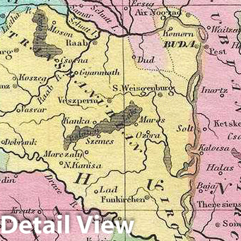 Historic Map : Burr Map of The Austrian Empire, 1835, Vintage Wall Art