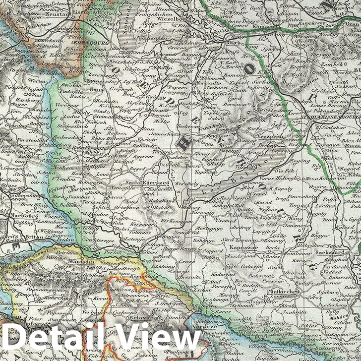 Historic Map : Dufour Map of The Austrian Empire, 1860, Vintage Wall Art