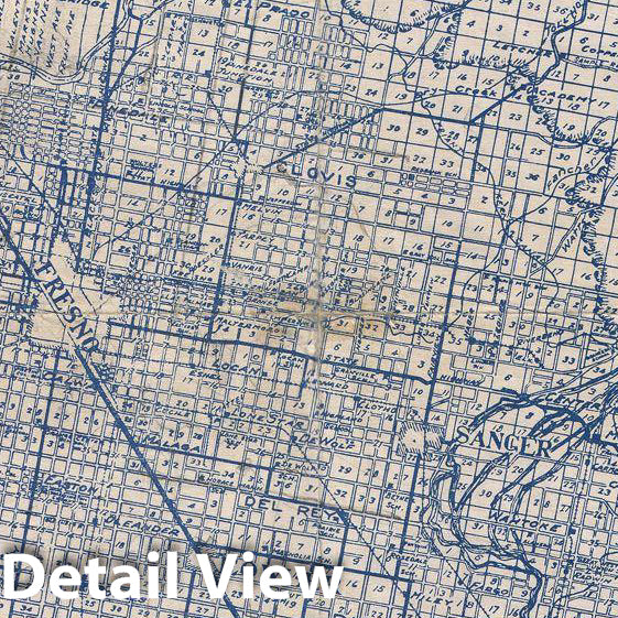 Historic Map : Progressive Map of Fresno County, California, 1920, Vintage Wall Art