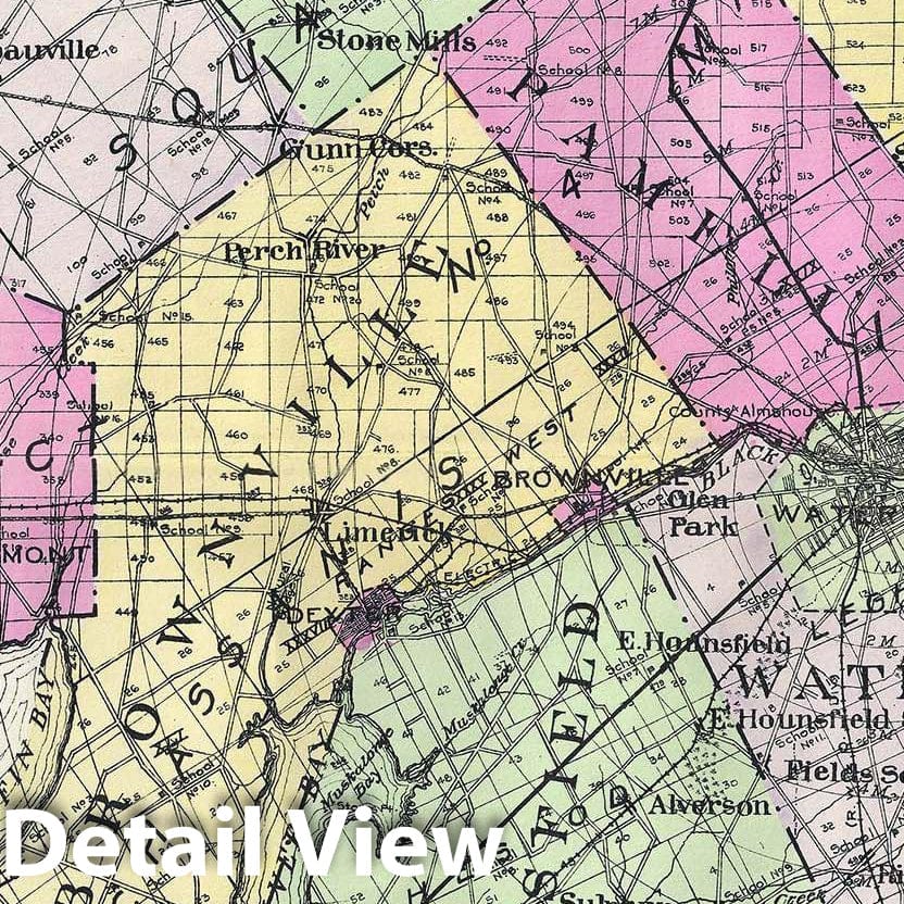 Historic Map : Century Map of Jefferson County, New York, 1912, Vintage Wall Art