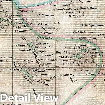 Historic Map : Delamarche Map of Australia and Polynesia, 1850, Vintage Wall Art