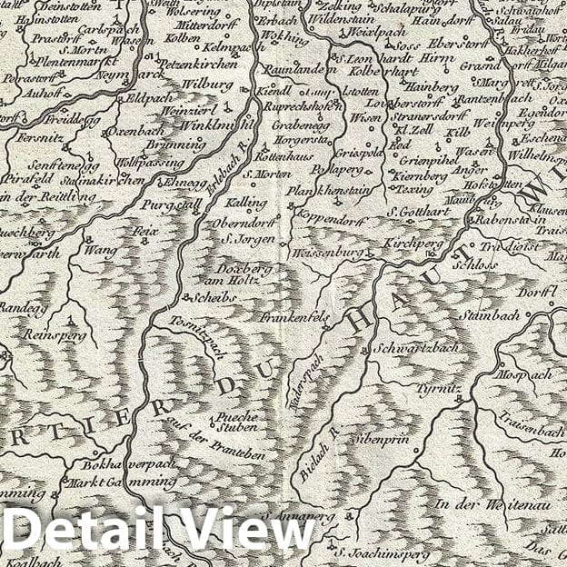 Historic Map : Vaugondy Map of The Northern Part of Austria, 1752, Vintage Wall Art