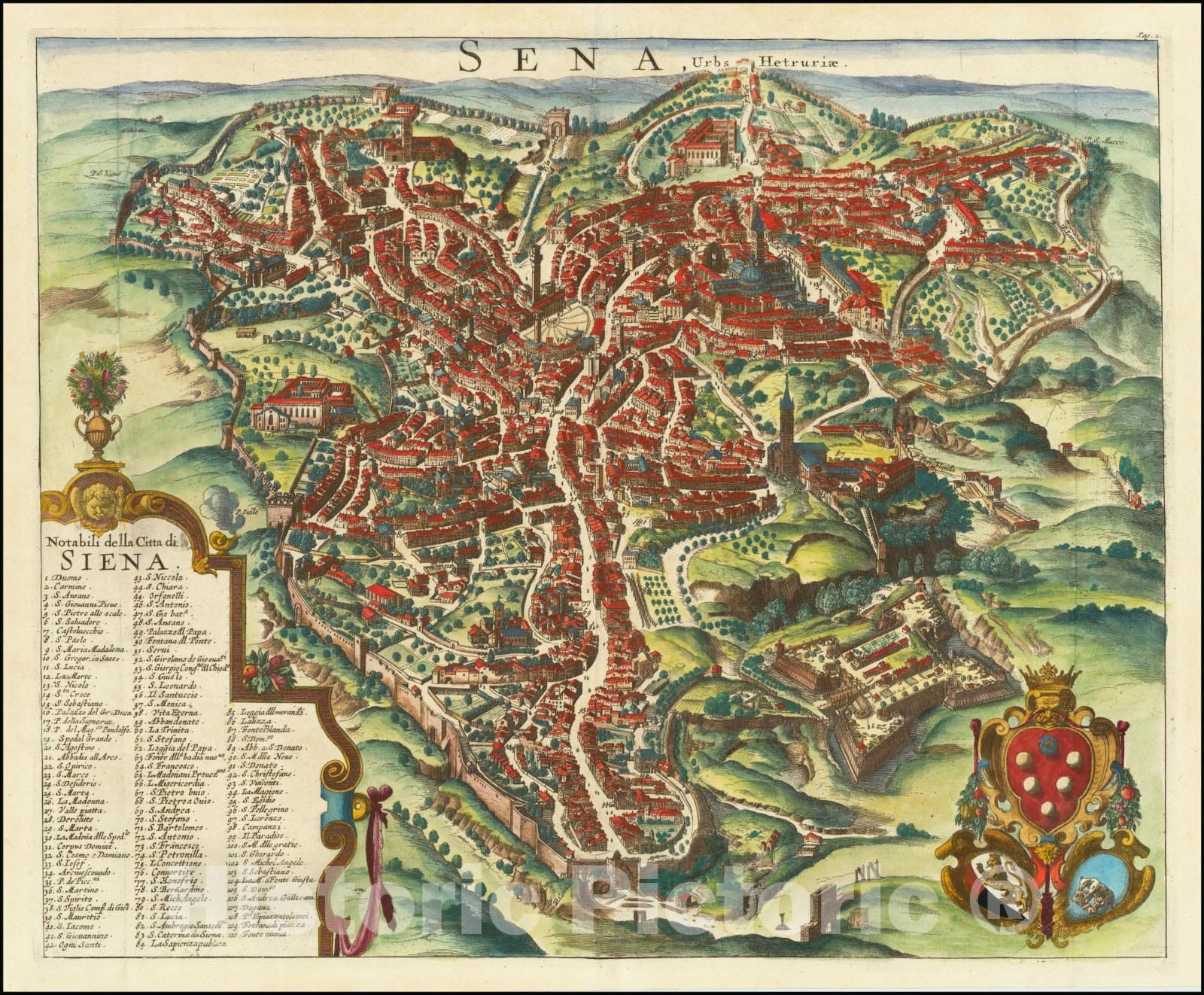 Historic Map : Sena Urbs Hetruriae, 1713, Vintage Wall Art