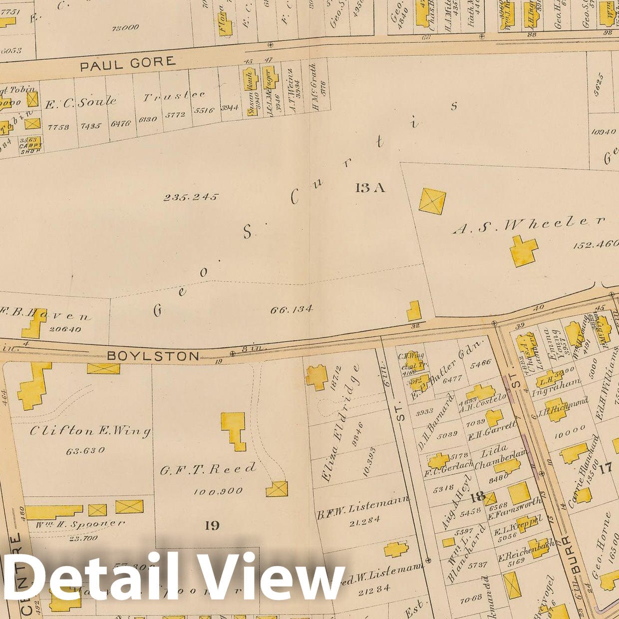 Historic Map : Atlas City of Boston, West Roxbury, Jamaica Plain 1890 Plate 003 , Vintage Wall Art