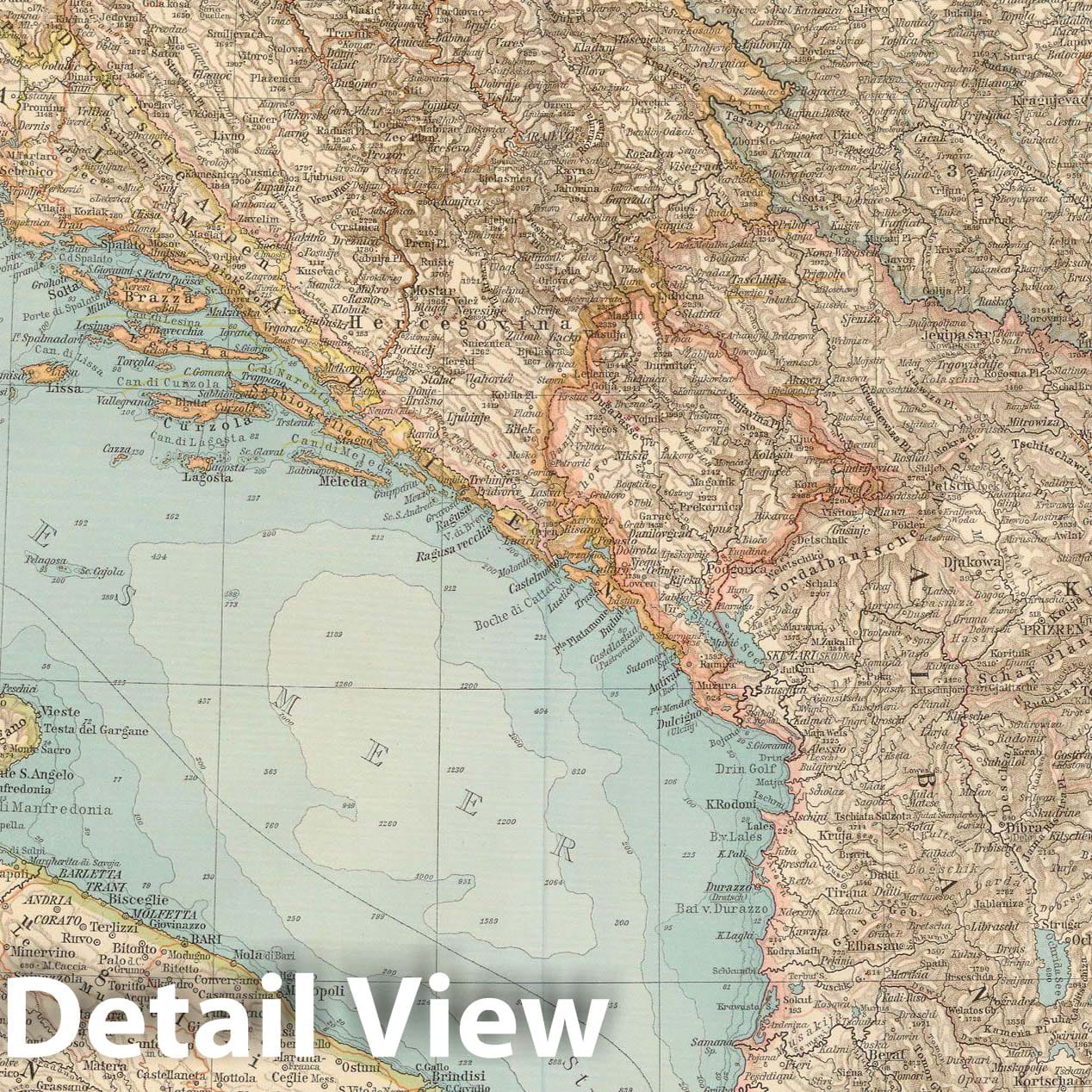 Historic Map : Turkey 1899 , Andrees Allgemeiner Handatlas , v3, Vintage Wall Art