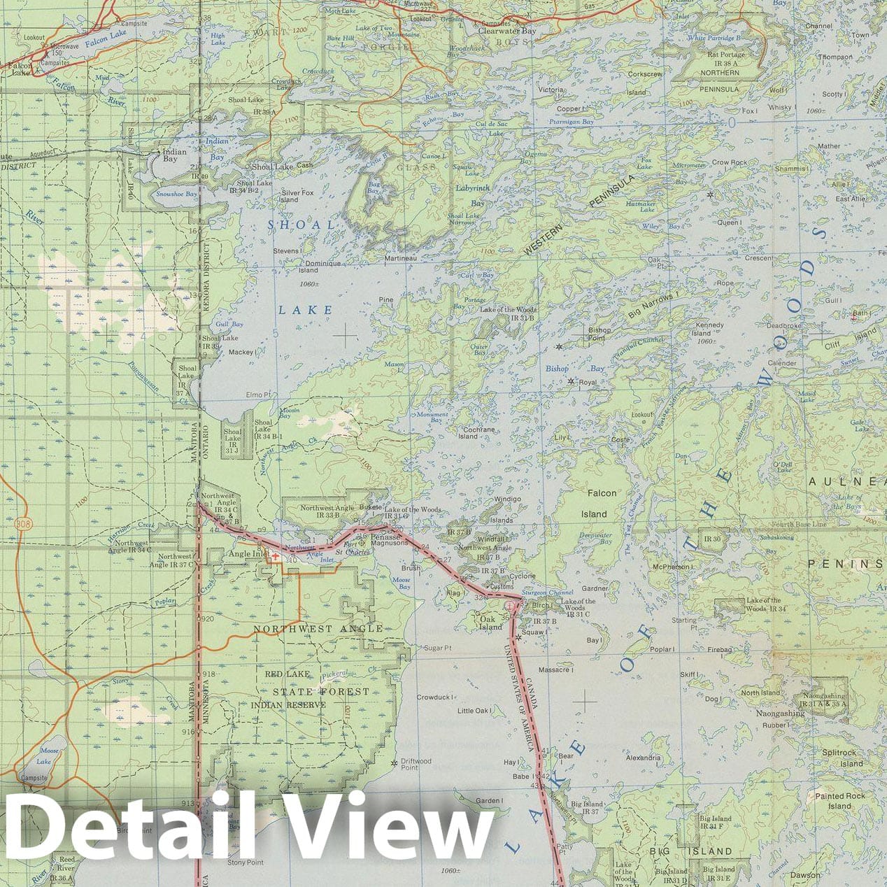 Historic Map : Kenora 1977 Topographic Map , Vintage Wall Art