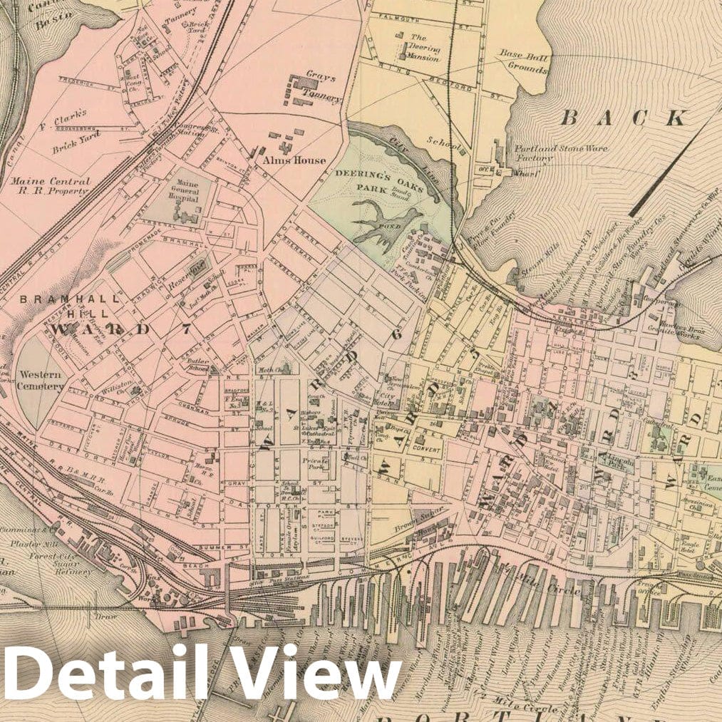 Historic Map : Atlas of Maine, Portland 1885 , Vintage Wall Art