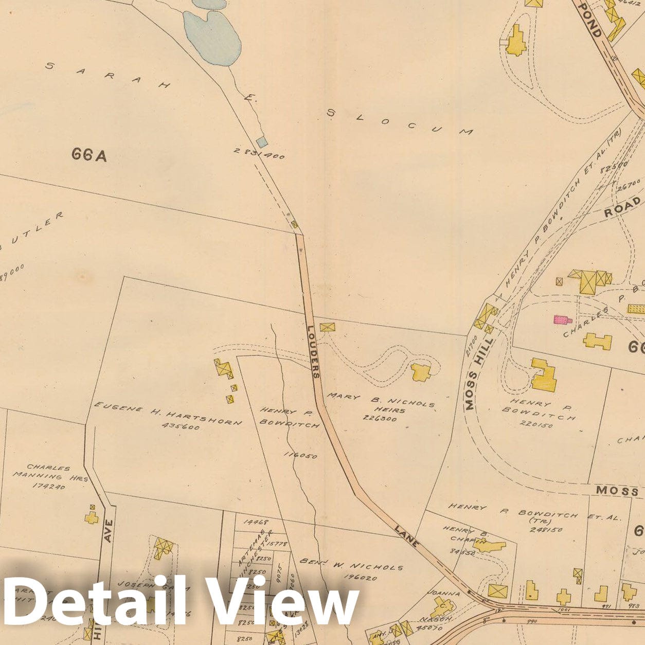 Historic Map : Atlas of Dorchester, West Roxbury and Brighton, Jamaica Plain 1899 Plate 021 , Vintage Wall Art