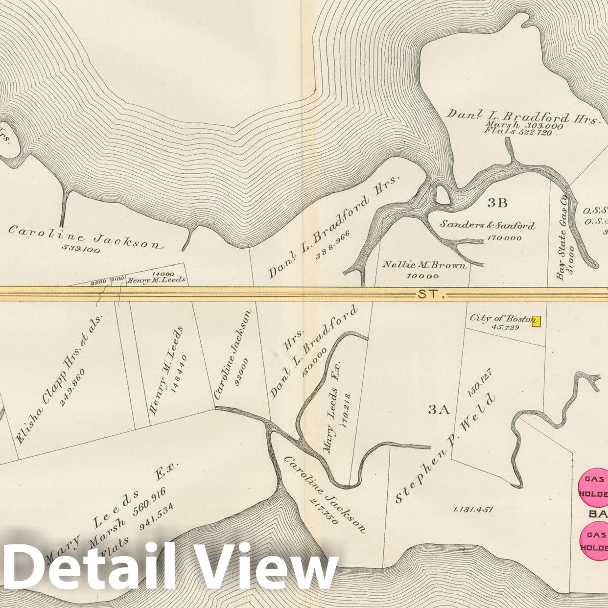Historic Map : Atlas City of Boston, Vol. 5, Dorchester, Dorchester 1889 Plate 033 , Vintage Wall Art